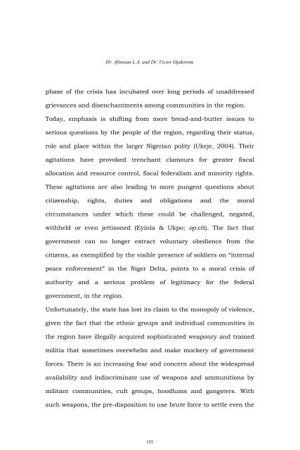 Contending Issues in the Niger Delta Crisis of Nigeria - Journal of ...