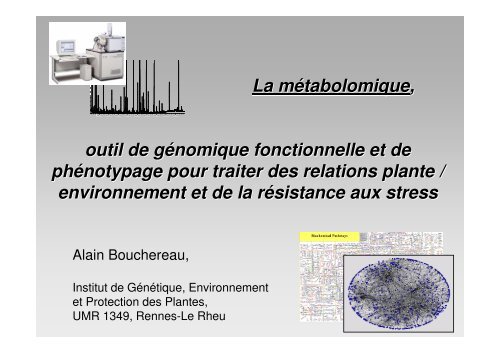 La métabolomique, outil de génomique fonctionnelle ... - Biogenouest