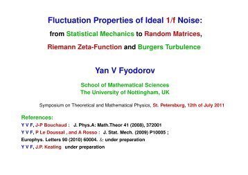 Fluctuation Properties of Ideal 1/f Noise: Yan V Fyodorov