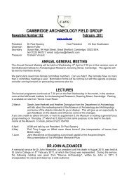 CAFG newsletter 162 - Cambridge Archaeology Field Group