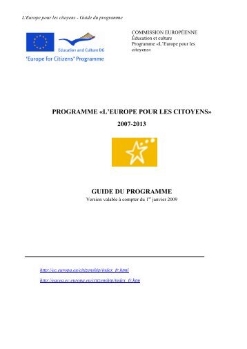 programme Â«l'europe pour les citoyens - EACEA - Europa