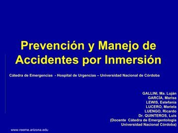 Accidentes por InmersiÃ³n: Prevencion y Manejo - Reeme.arizona.edu