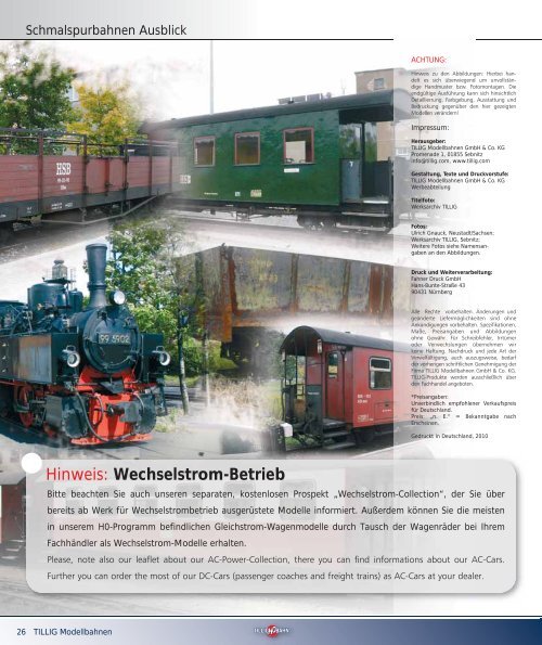 Wechselstrom-Betrieb - Tillig Modellbahnen