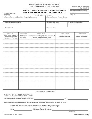 form c2 cargo manifest shipping manifest template word
