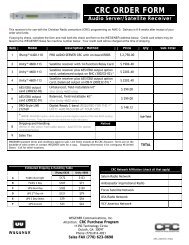 CRC ORDER FORM - Wegener