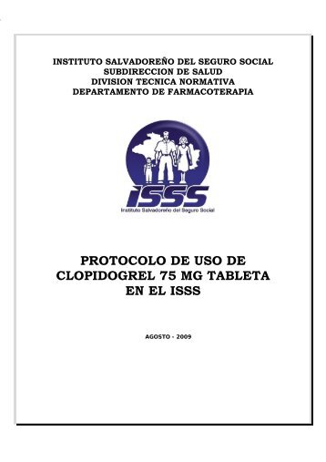 protocolo de uso de clopidogrel 75 mg tableta en el isss