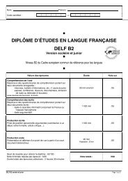 DIPLÃME D'ÃTUDES EN LANGUE FRANÃAISE DELF B2 - CIEP