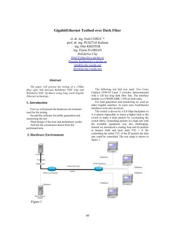 GigabitEthernet Testbed over Dark Fiber