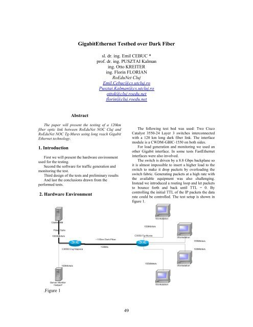 GigabitEthernet Testbed over Dark Fiber