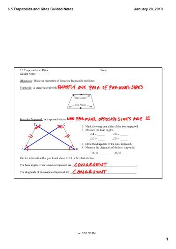 6.5 Trapezoids and Kites Guided Notes