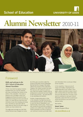 international newsletter - School of Education - University of Leeds