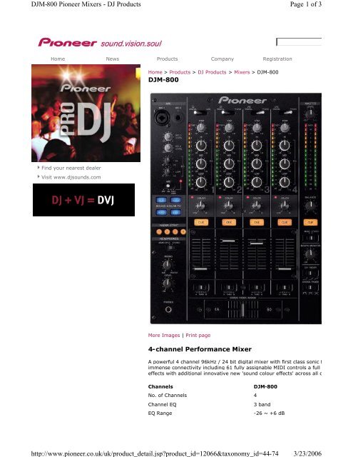 Page 1 of 3 DJM-800 Pioneer Mixers - DJ ... - Blacka Acoustics