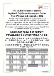 Free Shuttle Bus Service between SingHealth Polyclinics - Geylang ...