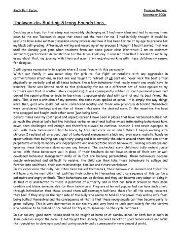 Essay About Taekwondo