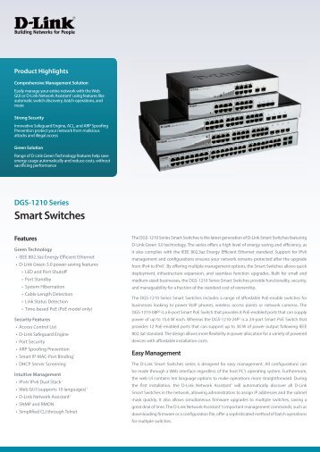 DGS-1210 Smart Series Datasheet (source files).indd - D-Link