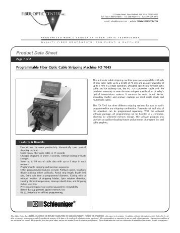 Schleuniger FO 7045 Programmable FO Cable Stripping Machine