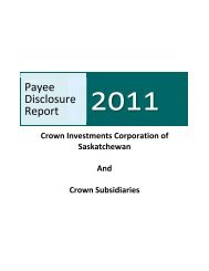 2011 Payee Disclosure Report - Crown Investments Corporation