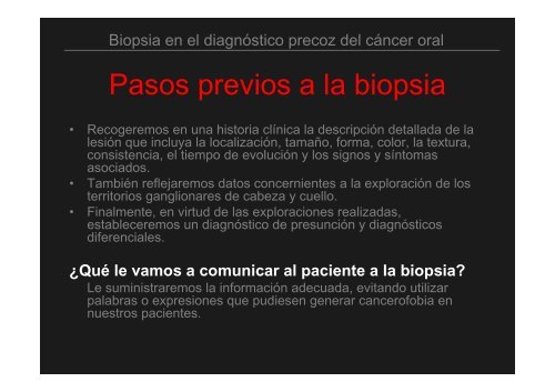 Curso Diagnóstico precoz del cáncer oral.