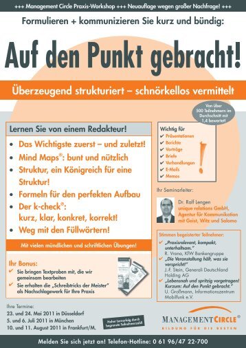 Auf den Punkt gebracht! - Management Circle AG - Meistertricks