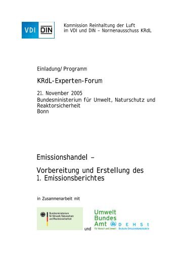 Vorbereitung und Erstellung des 1. Emissionsberichtes - bvek