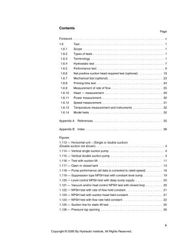 Centrifugal Pump Tests - ANSI/HI 1.6: 2000 - the Hydraulic Institute