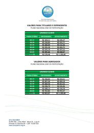 Tabela de valores - Anajustra