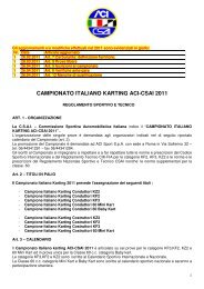 Regolamento Campionato Italiano Karting 2011 2 - ACI Sport Italia