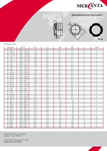 GUA Selbstsichernde Nutmuttern