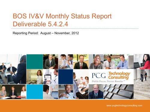 BOS Monthly Status Report August - November 2012 Report 1& 2 of ...