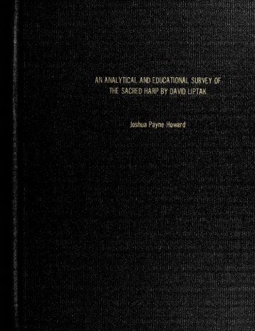 An Analytical and Educational Survey of the Sacred Harp by David ...