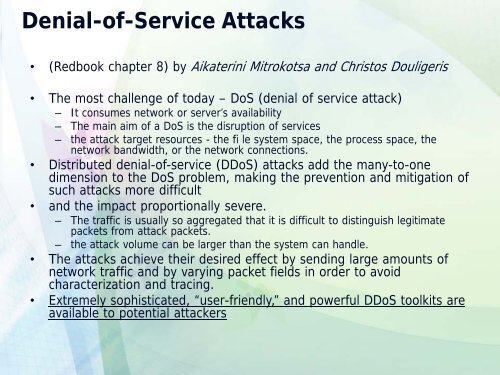 Denial-of-Service(DoS) Attacks