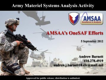 AMSAA's OneSAF Efforts - OneSAF Public Site