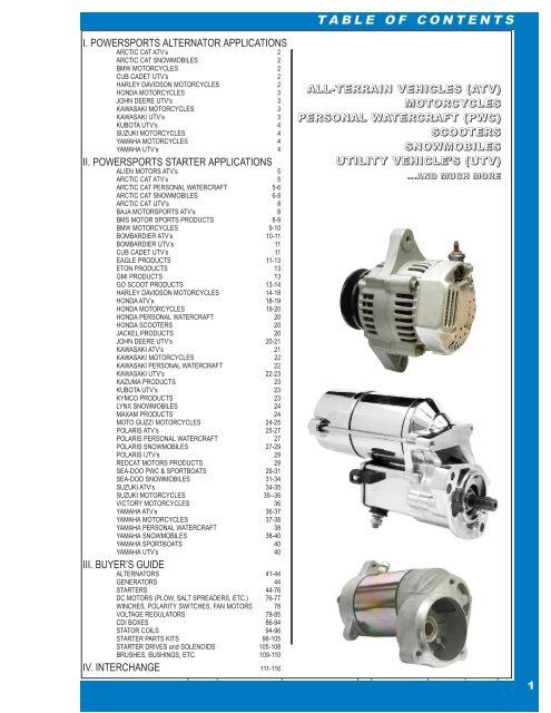 I. powersports alternator applications - Arrowhead Electrical 