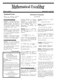 55. Mathematical Excalibur Vol. 11 No. 1
