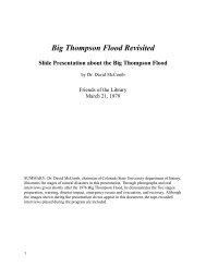 Big Thompson Flood Revisited - Fort Collins History Connection