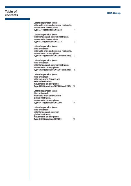 Lateral Expansion Joints - Technical Data - BOA Group