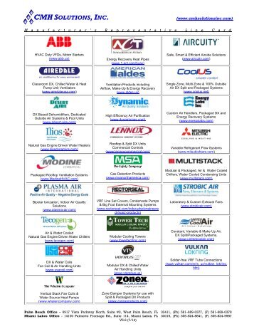 Click here to download our latest line card - CMH Solutions, Inc.