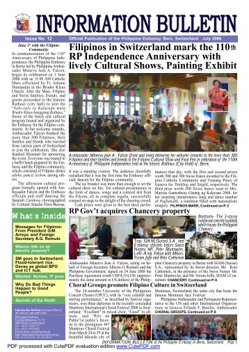 2008 July - Information Bulletin Issue No. 12 - Philippine Embassy ...