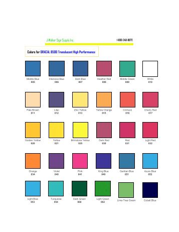 8500 Color Chart - J Walker Sign Supply Web Site Home and ...