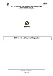 2012 Sporting & Technical Regulations - MotorSport Vision Racing