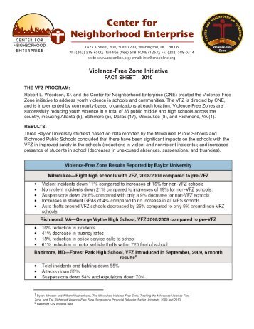 Violence-Free Zone Initiative FACT SHEET 5/1/10 - Center for ...