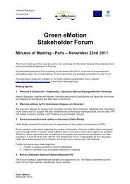 Green eMotion Stakeholder Forum Minutes of Meeting - Paris - Green ...