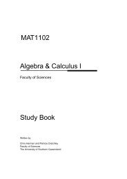 MAT1102 Algebra & Calculus I Study Book - University of Southern ...