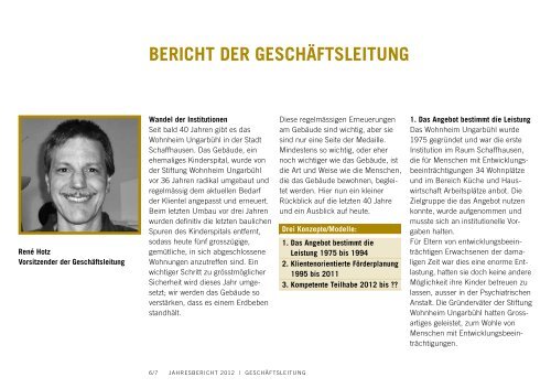 Jahresbericht 2012 als PDF (1.5 MB) - Stiftung Wohnheim Ungarbühl