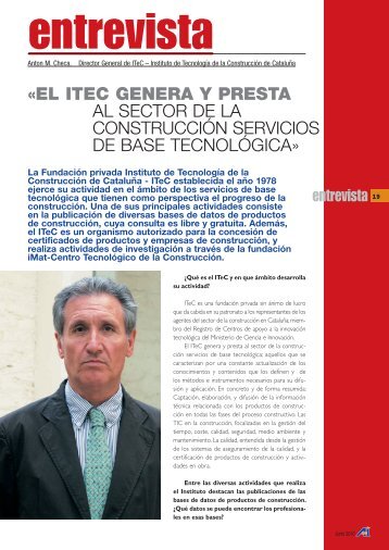 D. Anton M. Checa. Director General de ITeC - Andimat