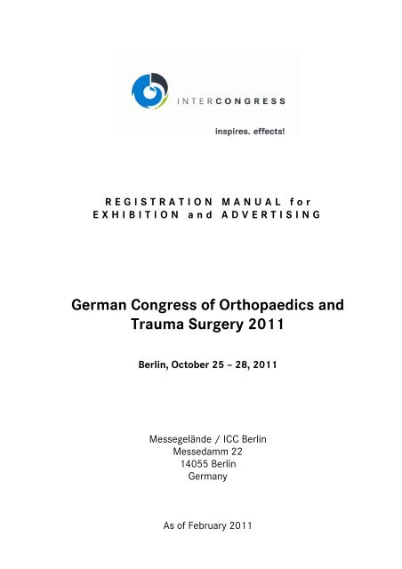 German Congress Of Orthopaedics And Trauma Surgery 11 Dkou