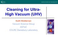 Cleaning for Ultra- High Vacuum (UHV)