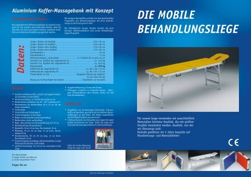 DIE MOBILE BEHANDLUNGSLIEGE - Menger GmbH Metallbau