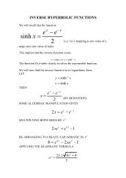 INVERSE HYPERBOLIC FUNCTIONS - Further Maths (WJEC)