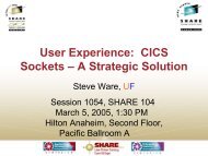 User Experience: CICS Sockets - A Strategic ... - University of Florida